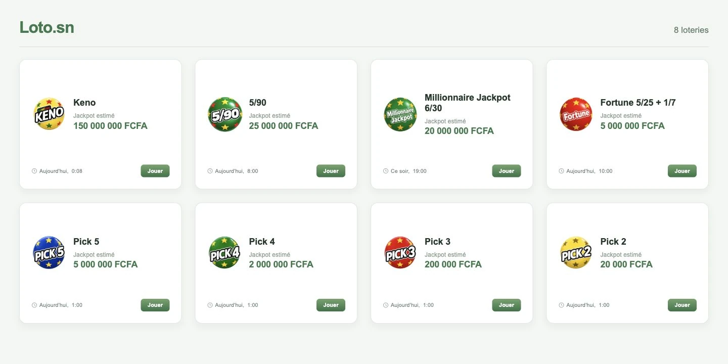 Loto.sn — interface