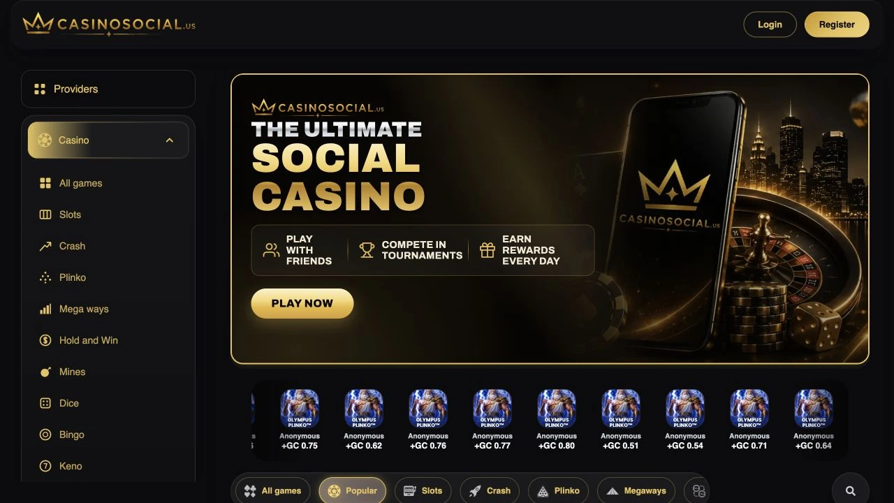 Casino Social — interface