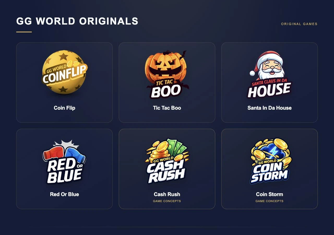 GG World Originals — interface