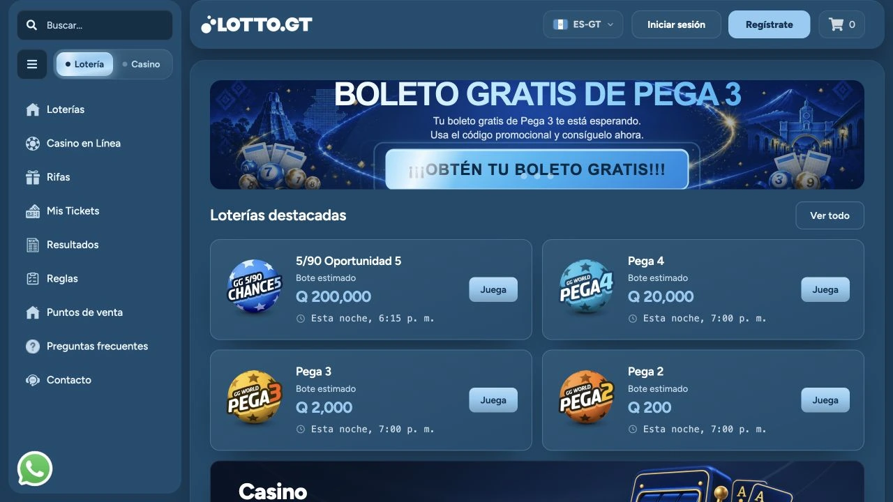 Lotto.gt — interface
