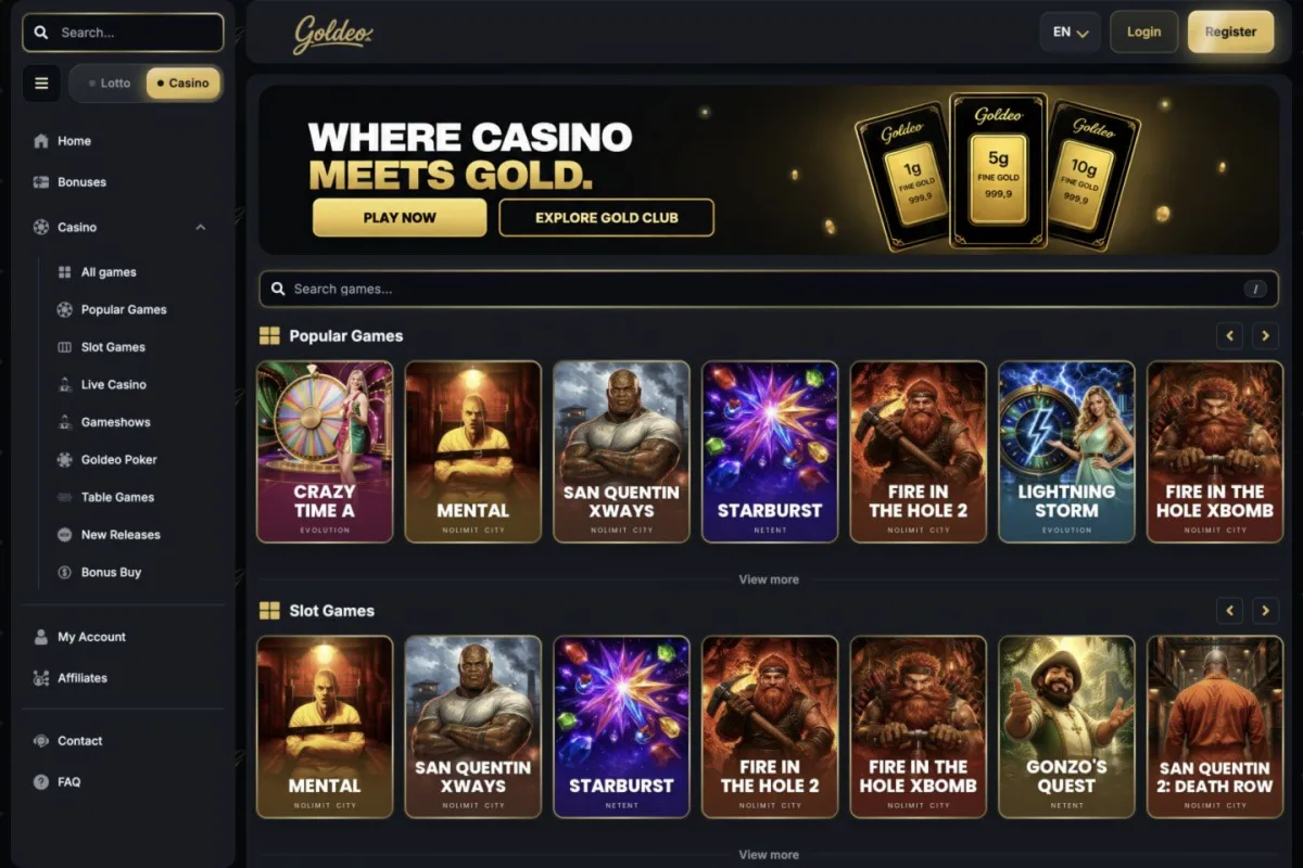 Goldeo — interface
