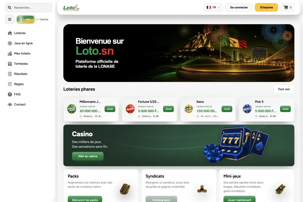 Loto.sn — interface